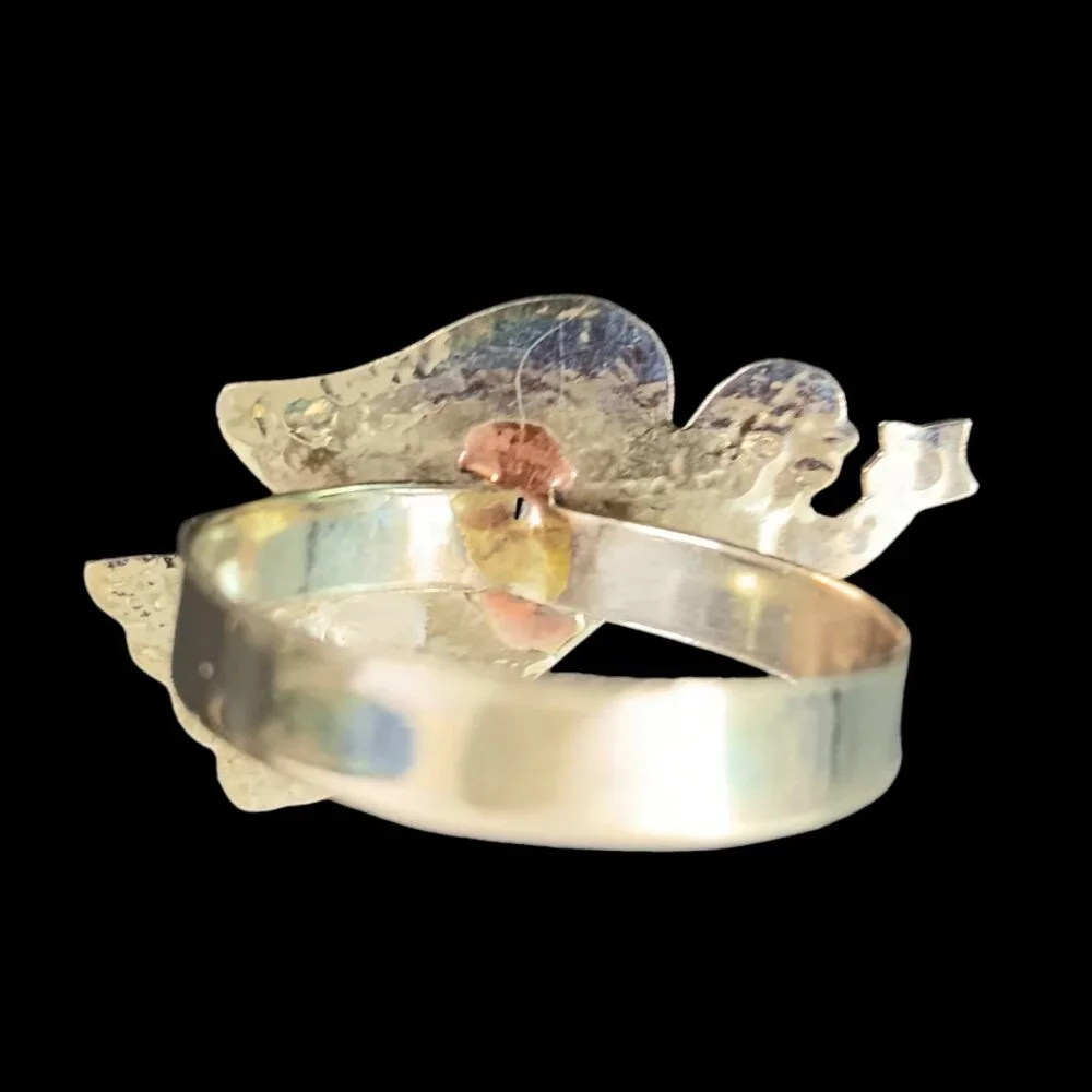 Vintage Silver Metal Angel With Star Heart Napkin Rings Set Of Six Angels Etched